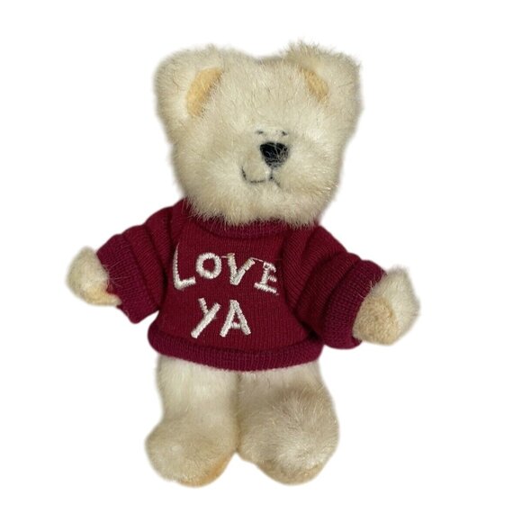 Boyds Bears Other - Vintage Boyds Bears Collectible Mini Teddy Bear "Love Ya" Red Sweater Plush 5"